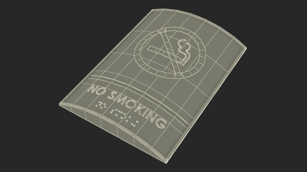 3D No Smoking Braille Sign model