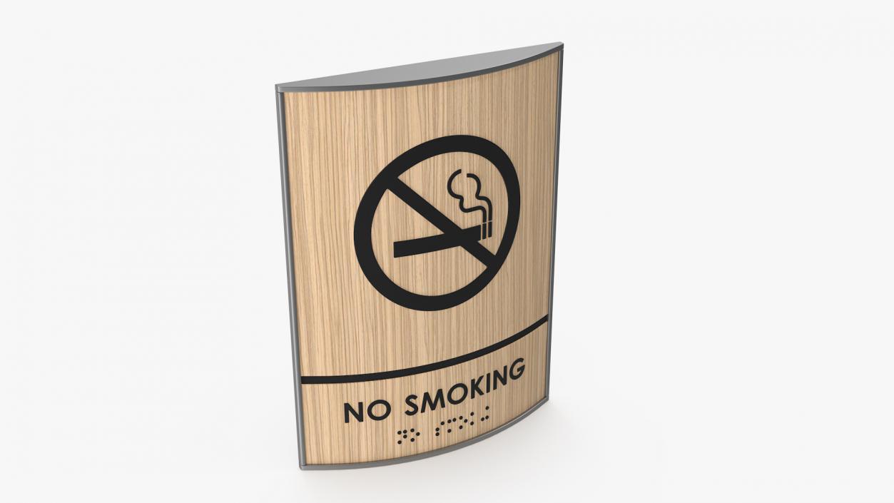 3D No Smoking Braille Sign model