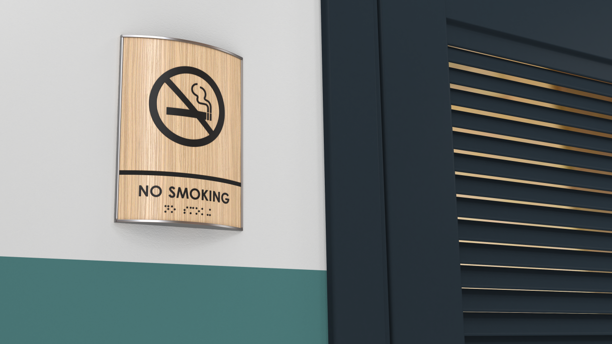 3D No Smoking Braille Sign model