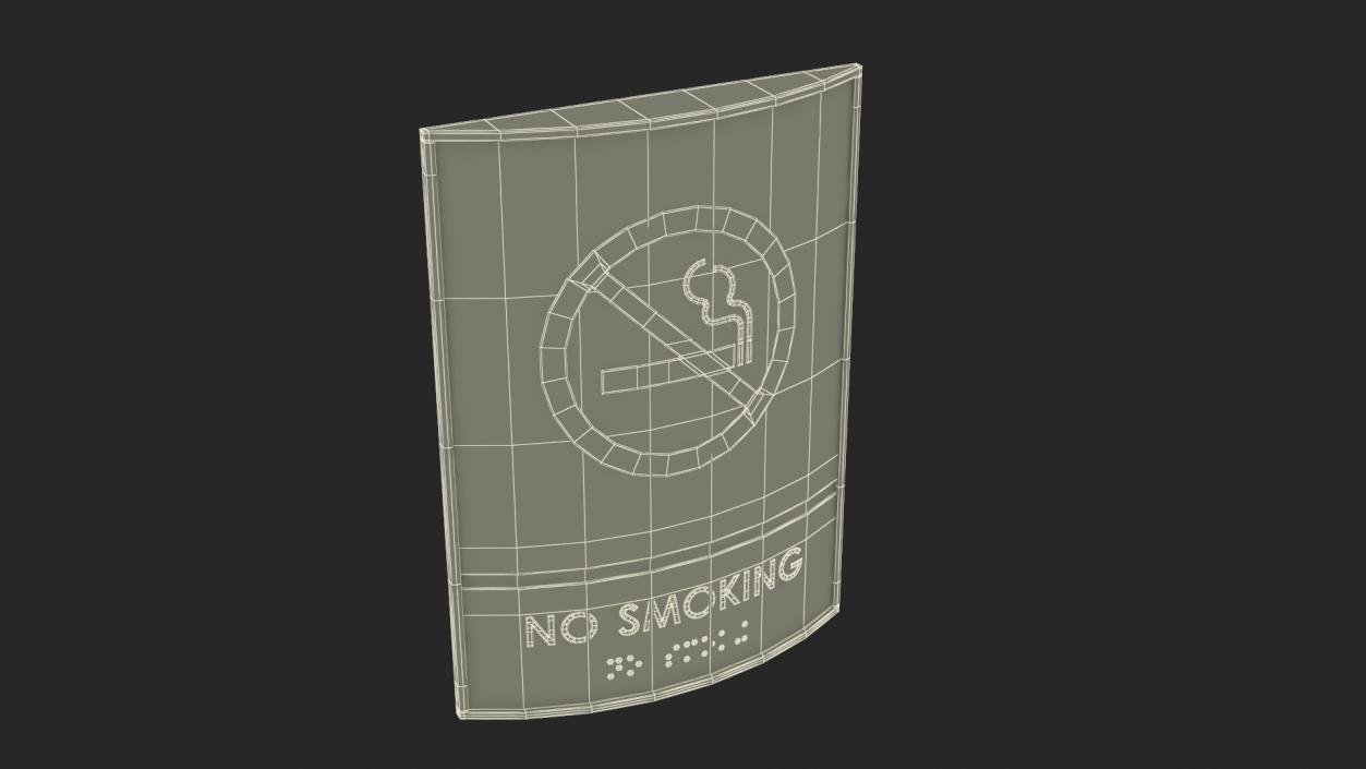 3D No Smoking Braille Sign model