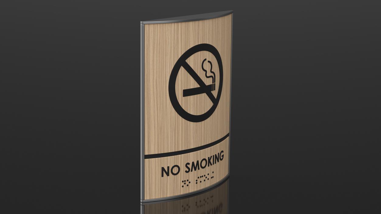 3D No Smoking Braille Sign model