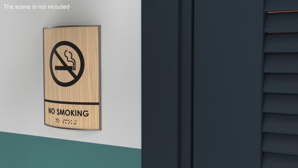 3D No Smoking Braille Sign model