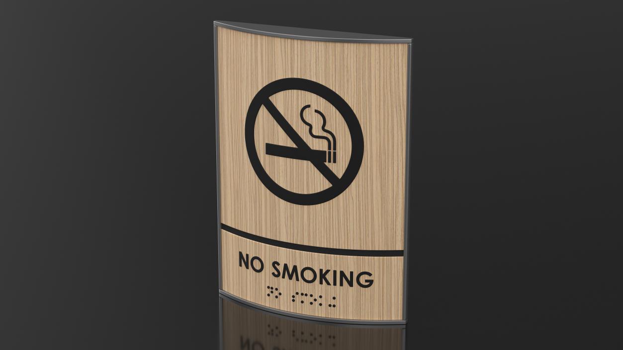 3D No Smoking Braille Sign model