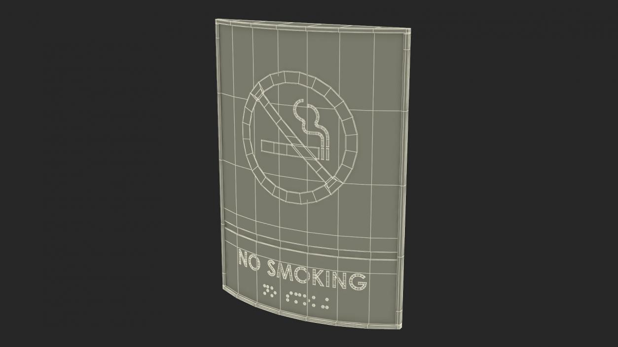 3D No Smoking Braille Sign model