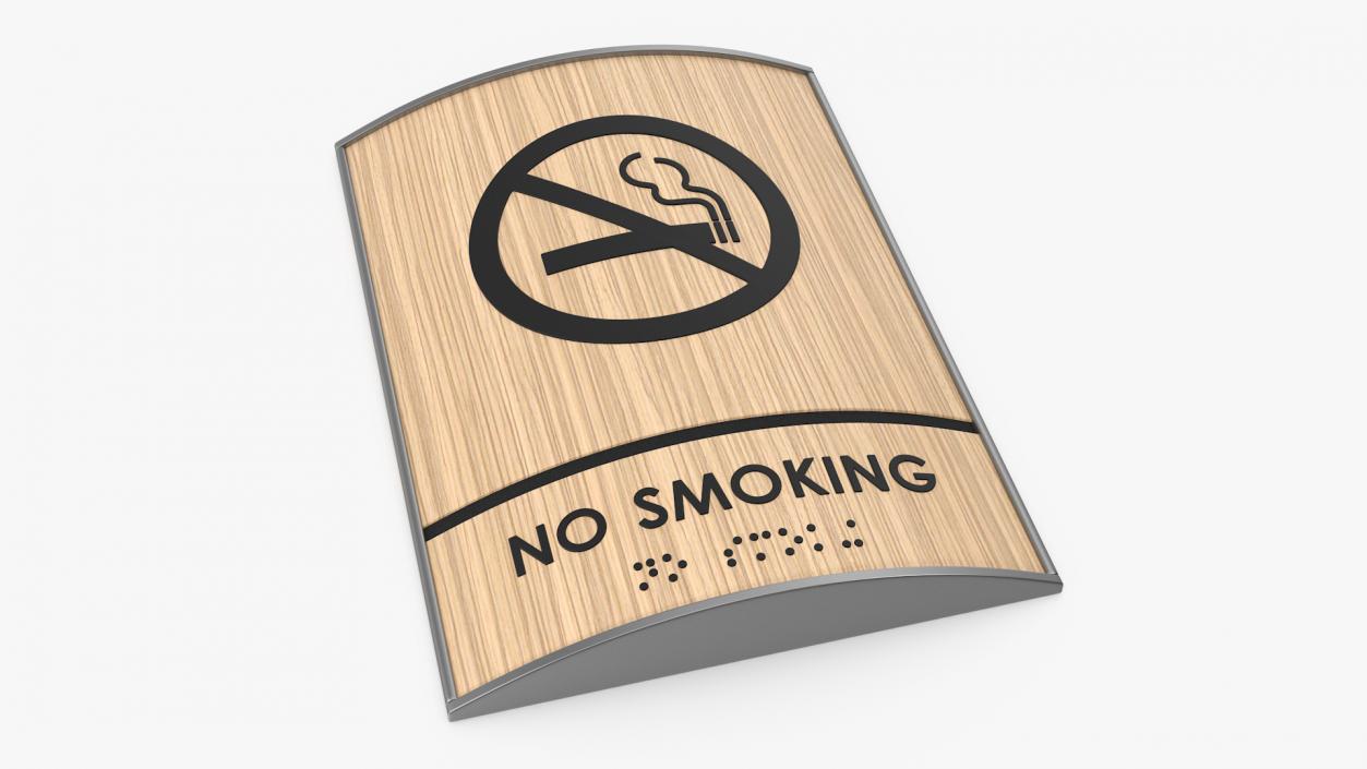 3D No Smoking Braille Sign model