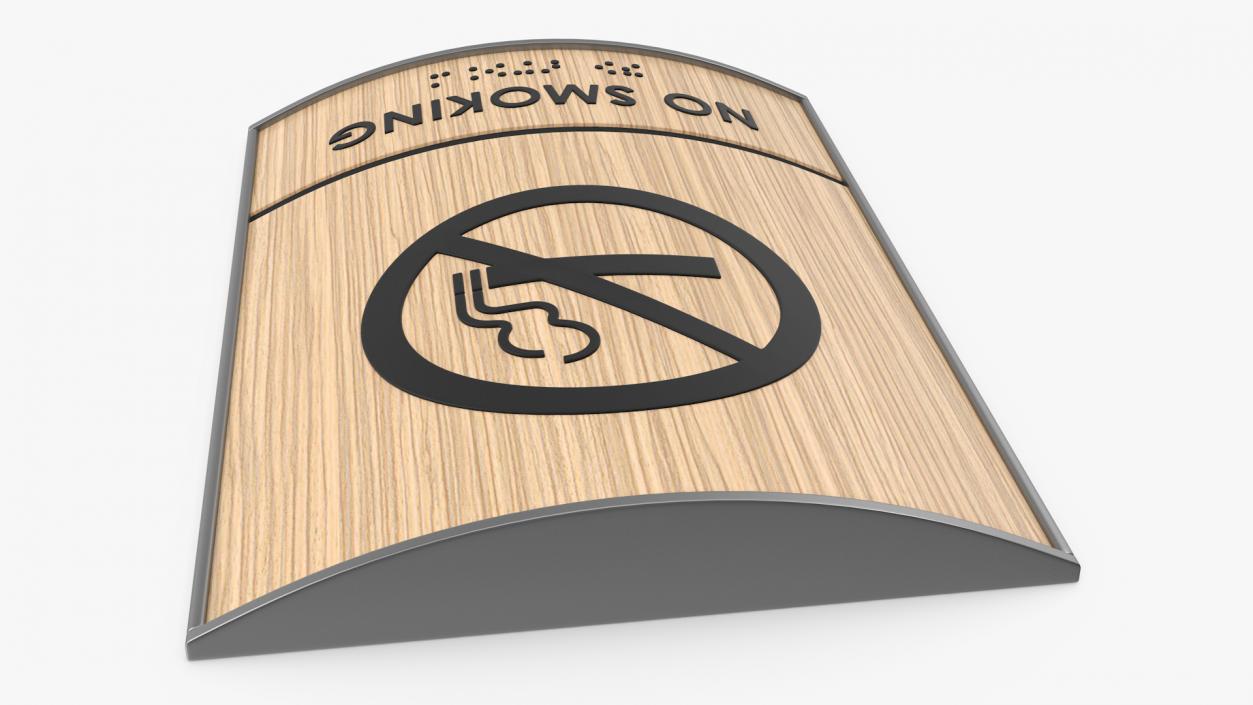 3D No Smoking Braille Sign model