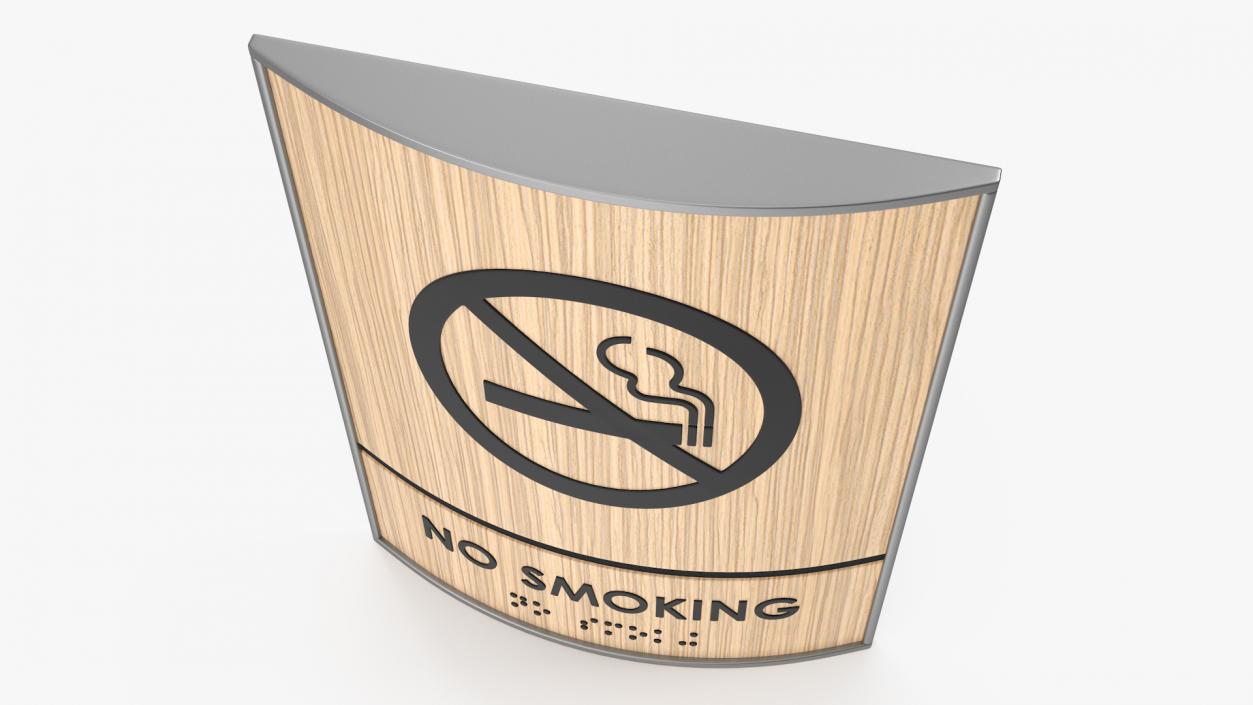 3D No Smoking Braille Sign model