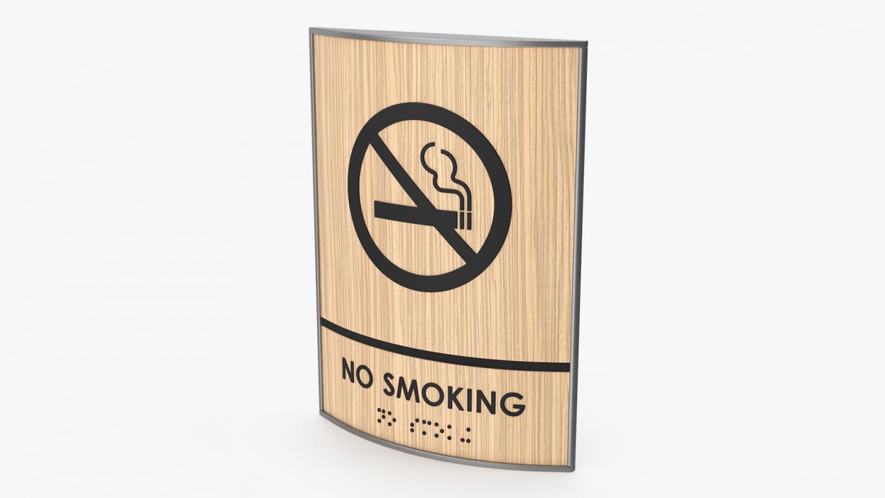 3D No Smoking Braille Sign model