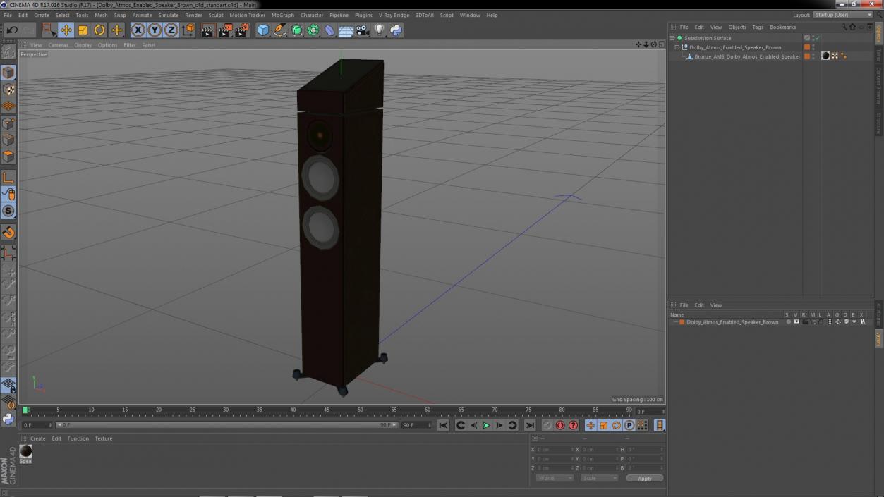 3D Dolby Atmos Enabled Speaker Brown model