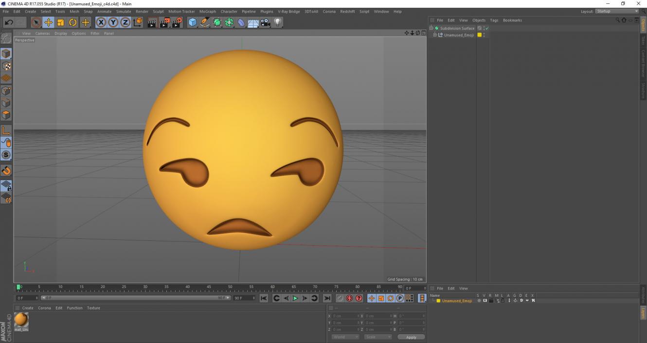 Unamused Emoji 3D model