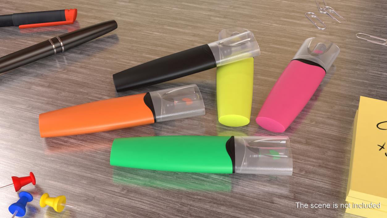 5 Highlighter Markers(1) 3D model