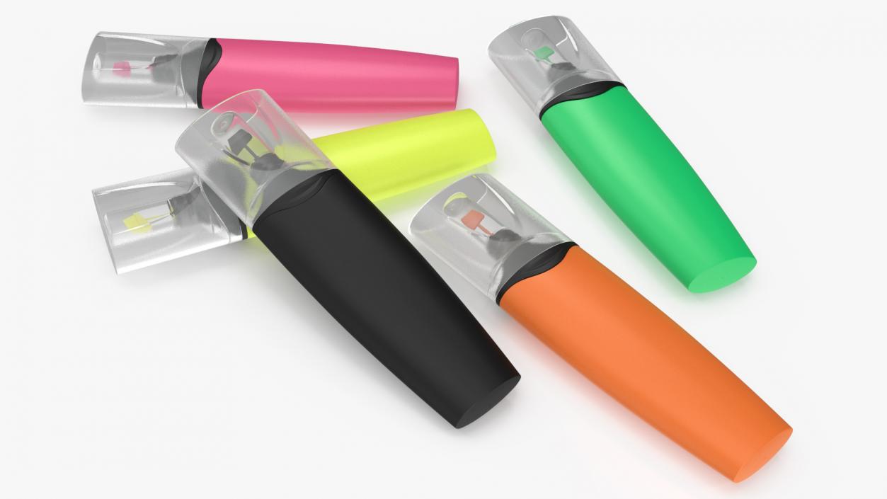 5 Highlighter Markers(1) 3D model