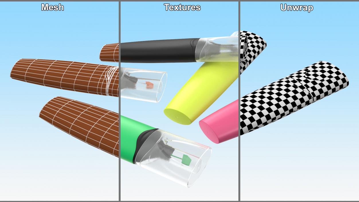 5 Highlighter Markers(1) 3D model