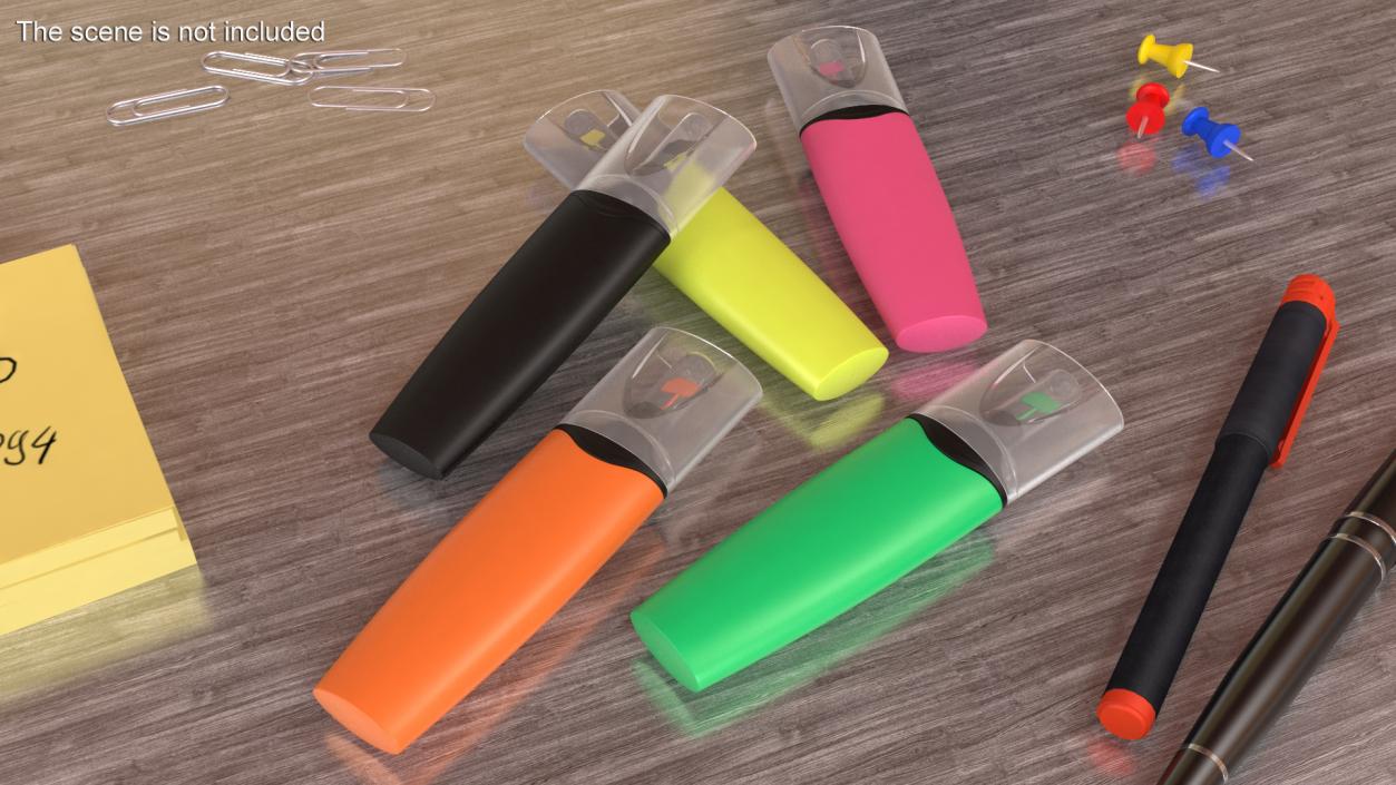 5 Highlighter Markers(1) 3D model