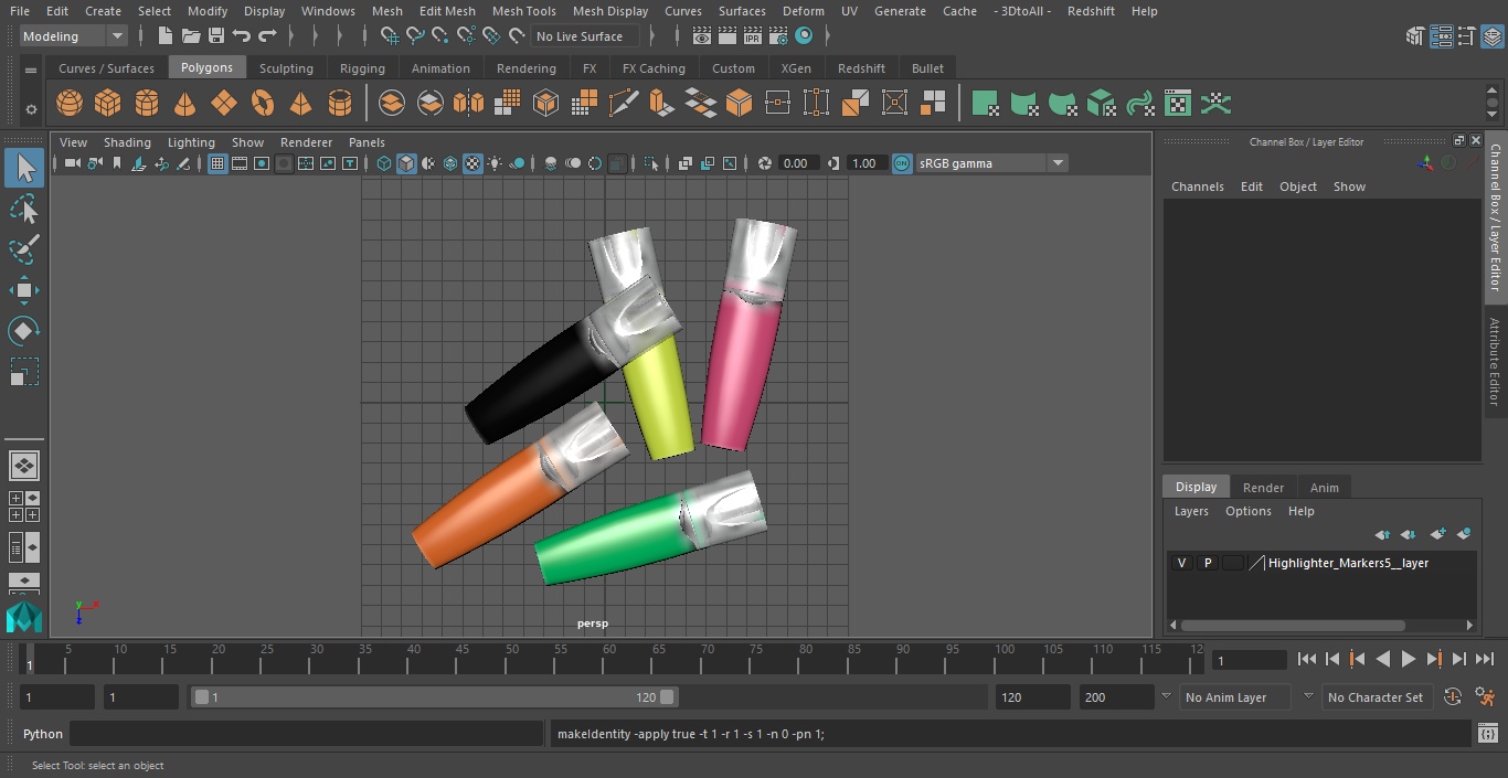 5 Highlighter Markers(1) 3D model