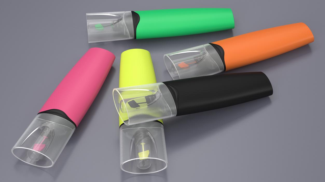 5 Highlighter Markers(1) 3D model