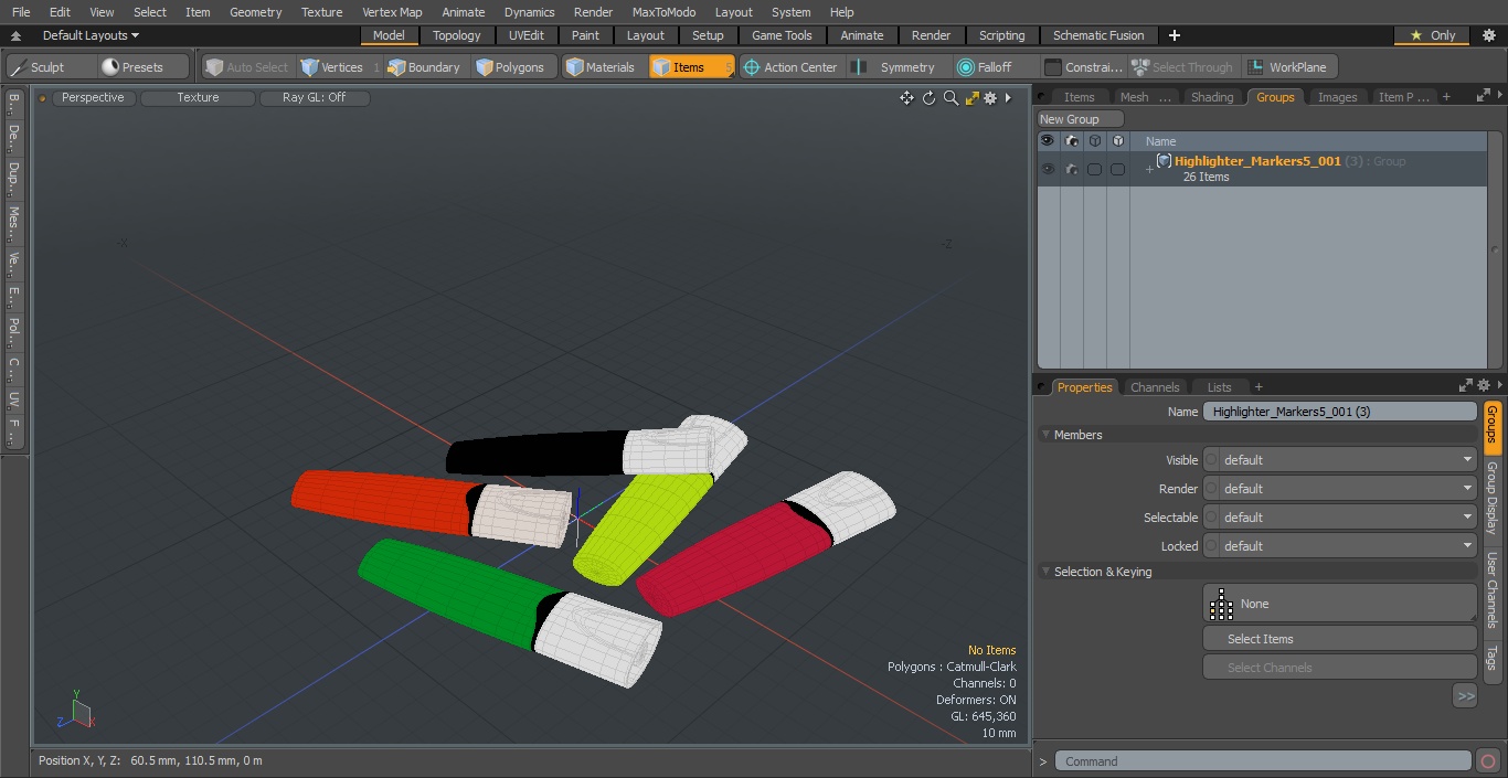 5 Highlighter Markers(1) 3D model