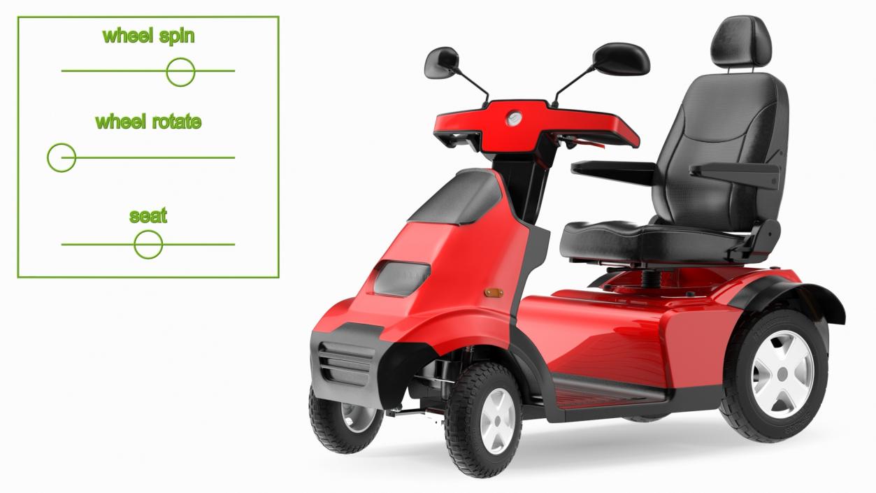 Red Electric Scooter S4 AFIKIM Rigged 3D