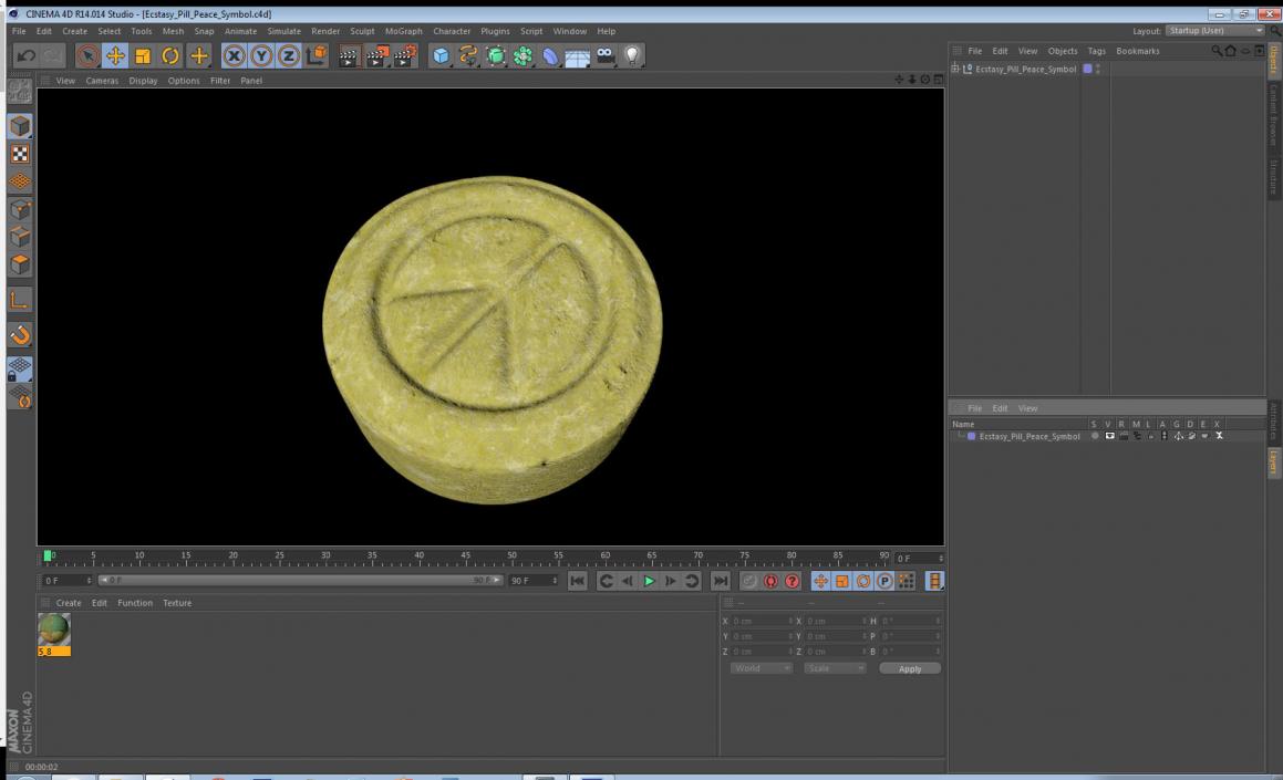 3D model Ecstasy Pill Peace Symbol