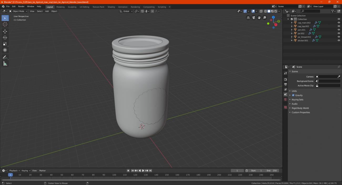 3D model Jam Jar Apricot