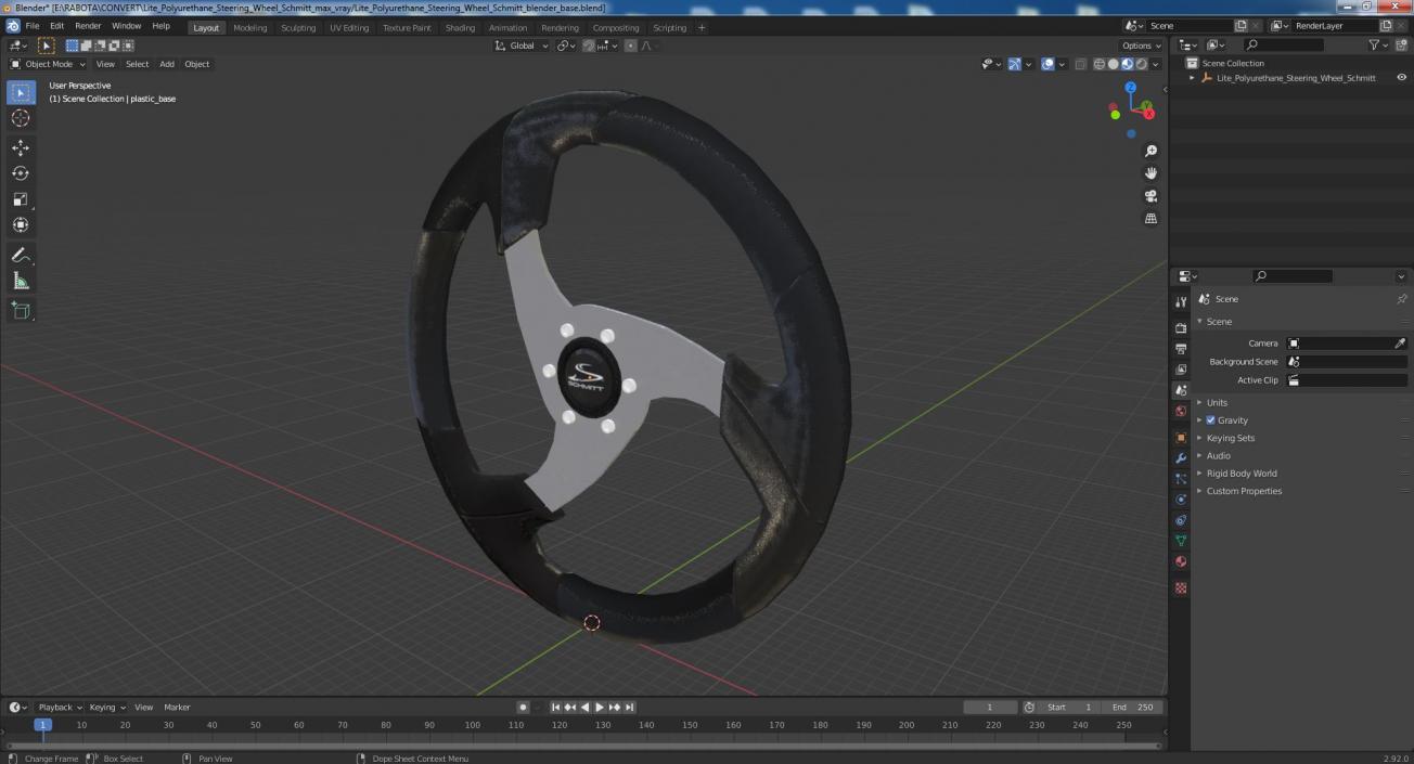 3D model Lite Polyurethane Steering Wheel Schmitt