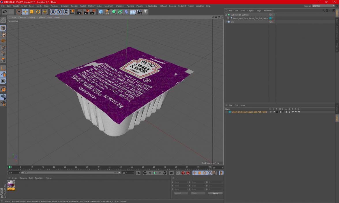 Sweet and Sour Sauce Dip Pot Heinz 3D model