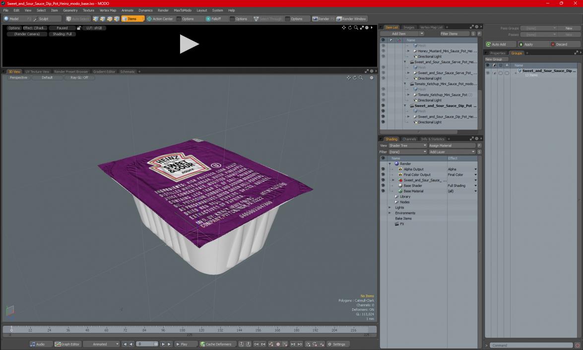 Sweet and Sour Sauce Dip Pot Heinz 3D model