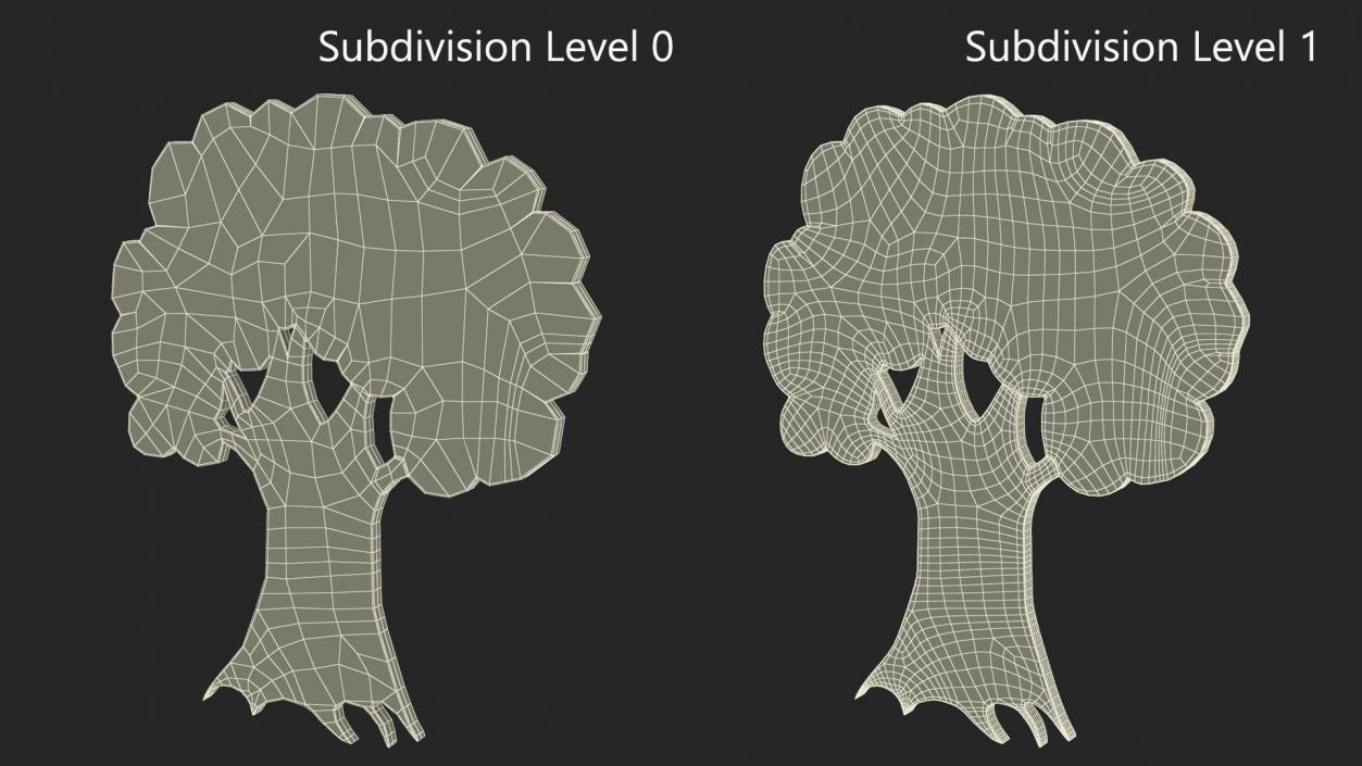 Oak Tree Silhouette 3D model