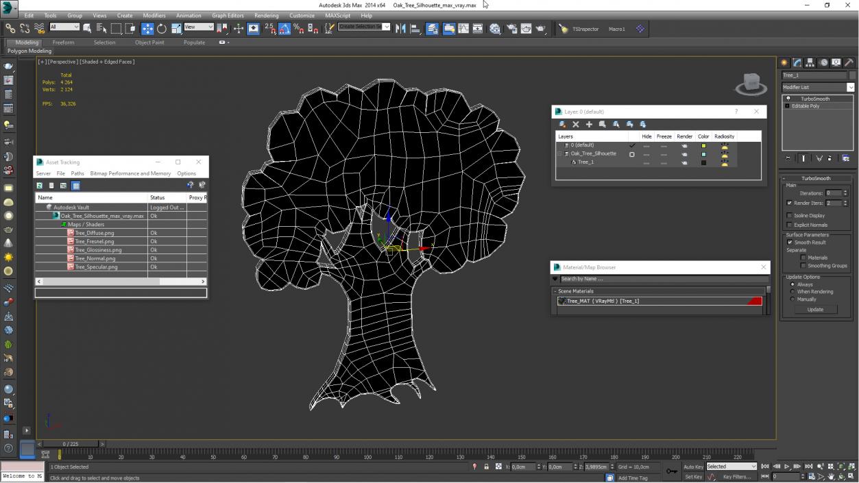 Oak Tree Silhouette 3D model