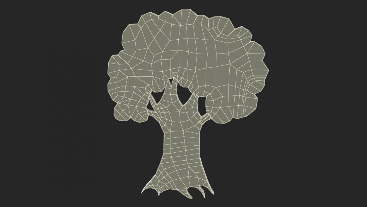 Oak Tree Silhouette 3D model