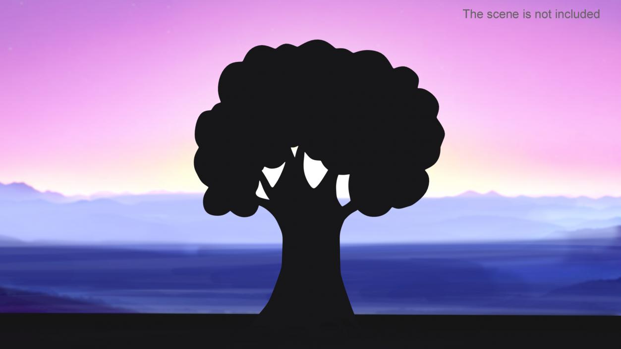 Oak Tree Silhouette 3D model