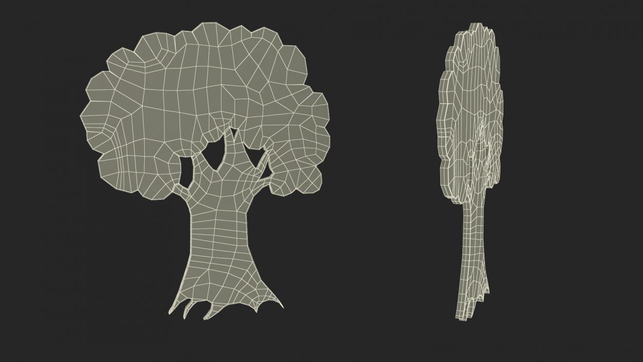 Oak Tree Silhouette 3D model