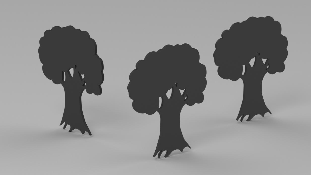 Oak Tree Silhouette 3D model