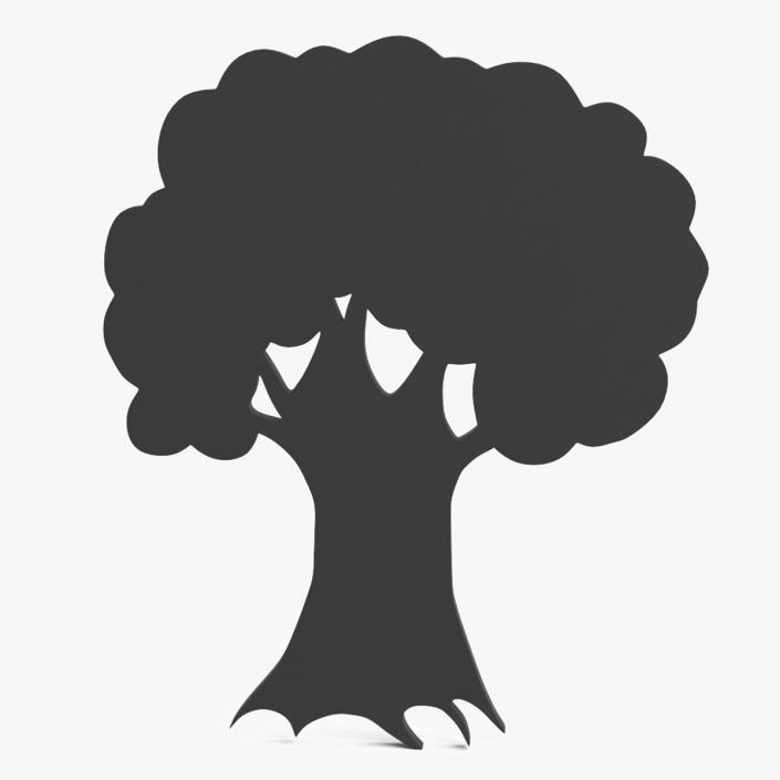 Oak Tree Silhouette 3D model