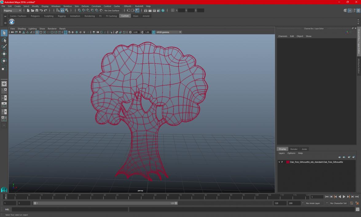 Oak Tree Silhouette 3D model