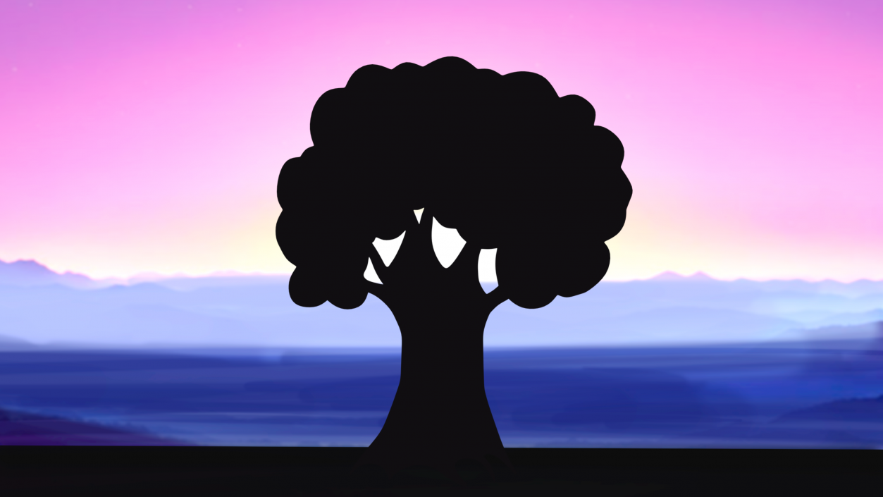 Oak Tree Silhouette 3D model