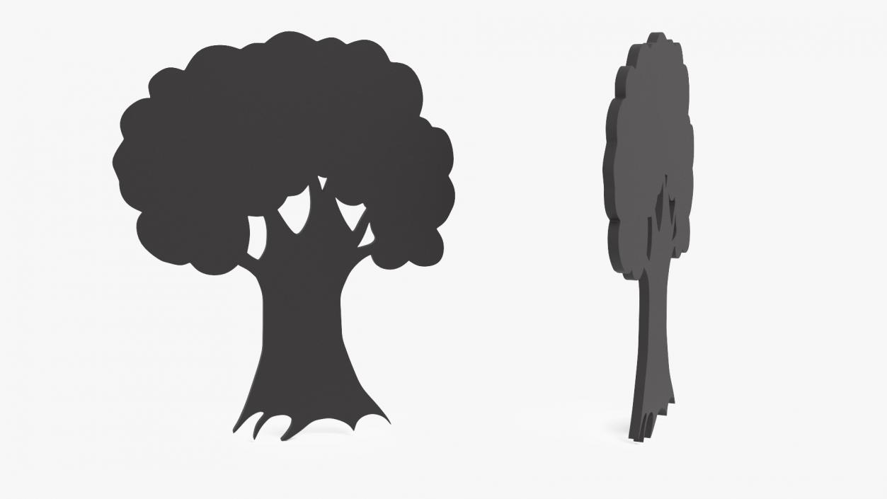 Oak Tree Silhouette 3D model