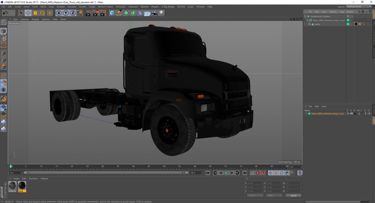 3D Mack MD6 Medium-Duty Truck