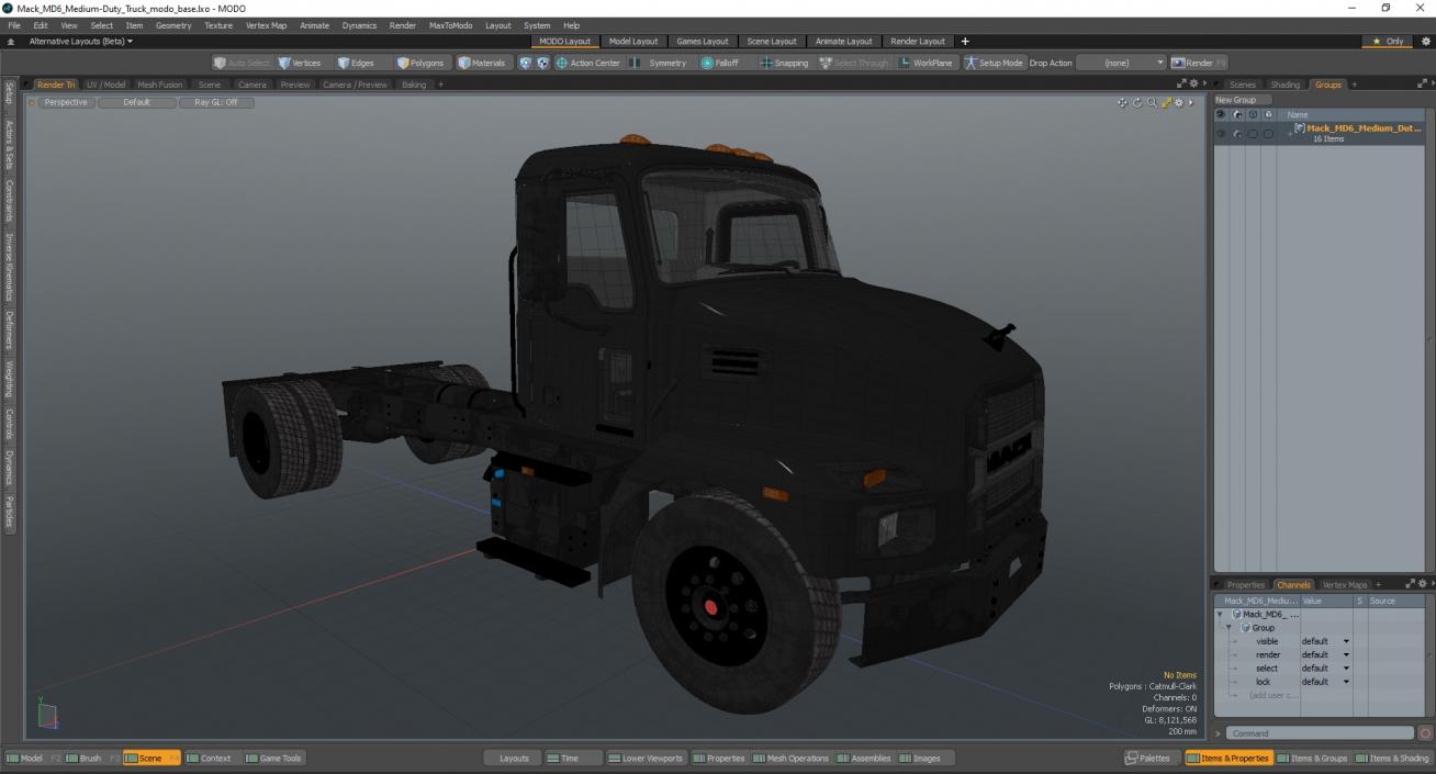 3D Mack MD6 Medium-Duty Truck