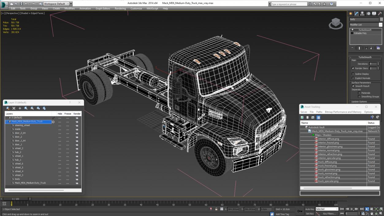 3D Mack MD6 Medium-Duty Truck