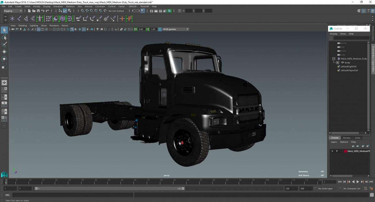 3D Mack MD6 Medium-Duty Truck