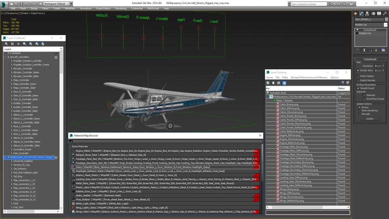 Multipurpose Civil Aircraft Generic Rigged 3D