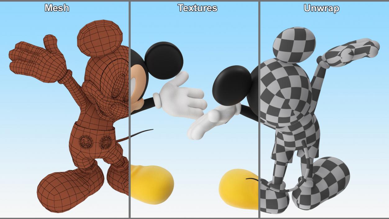 3D Happy Mickey Mouse Character model