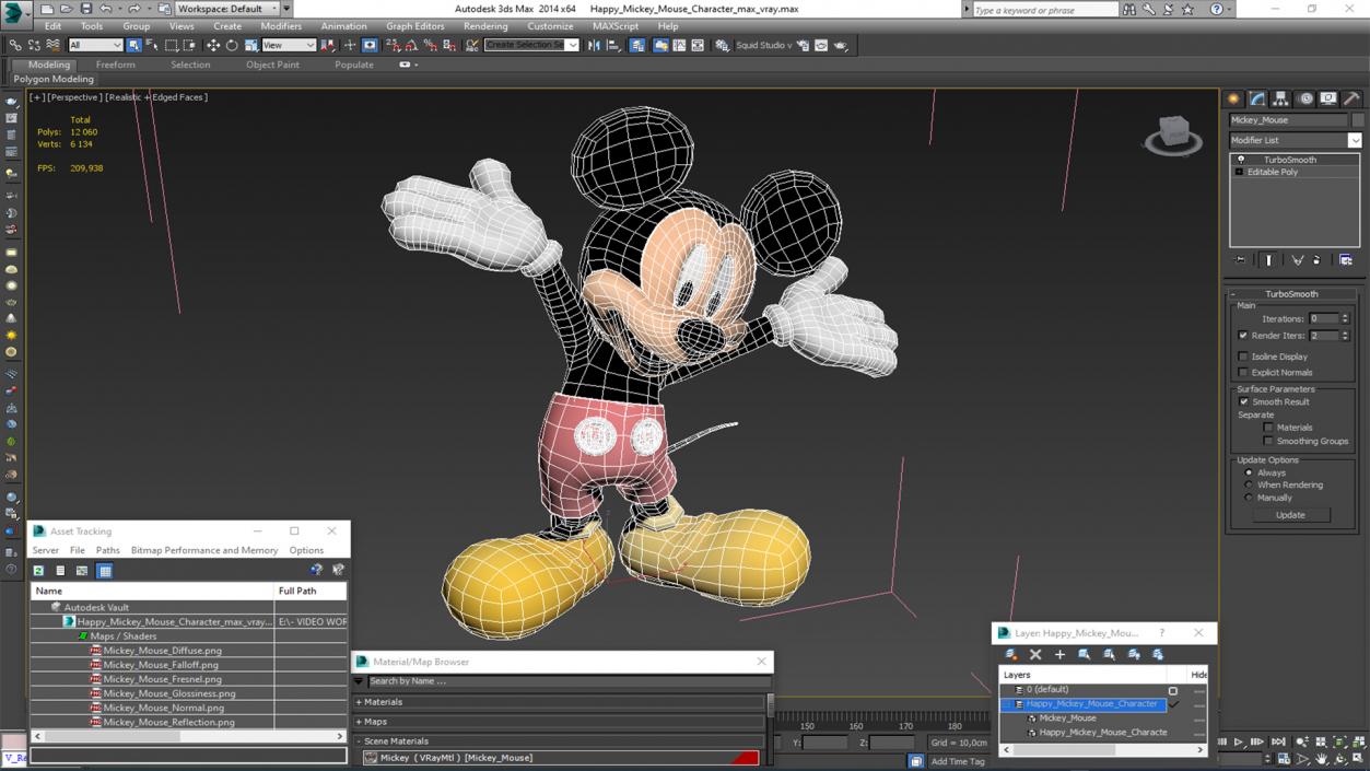 3D Happy Mickey Mouse Character model