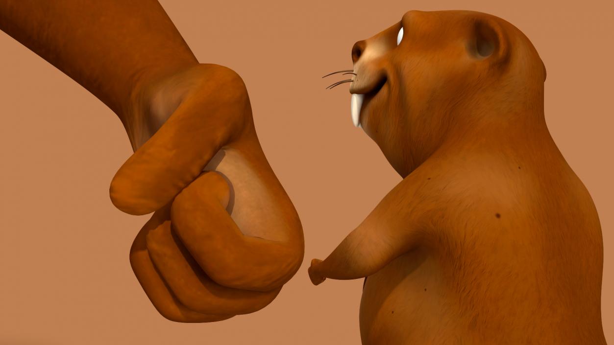 Cartoon Beaver Walking Pose 3D