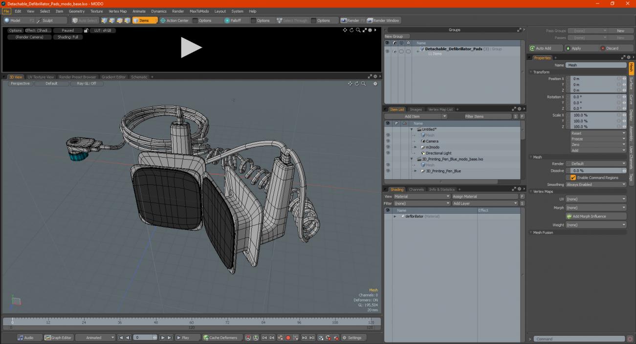 Detachable Defibrillator Pads 3D model