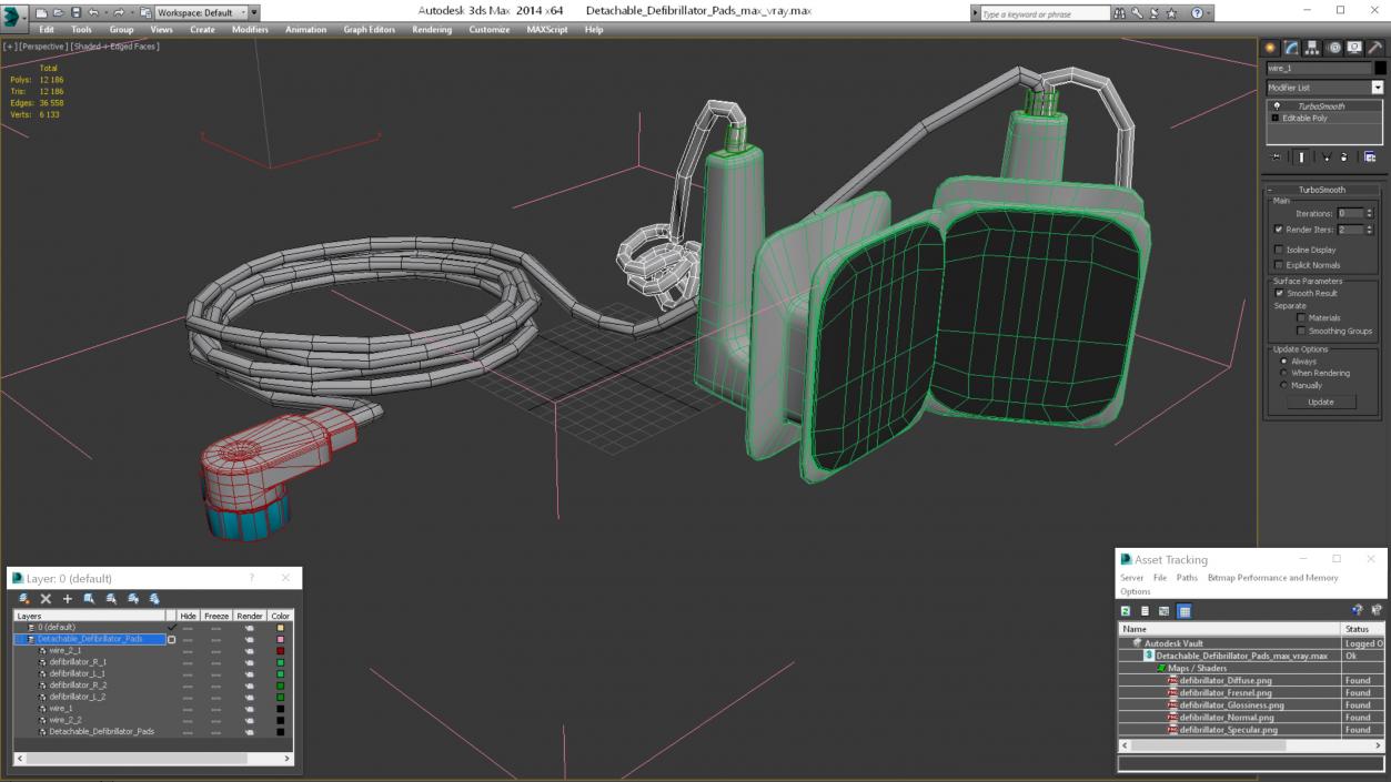 Detachable Defibrillator Pads 3D model