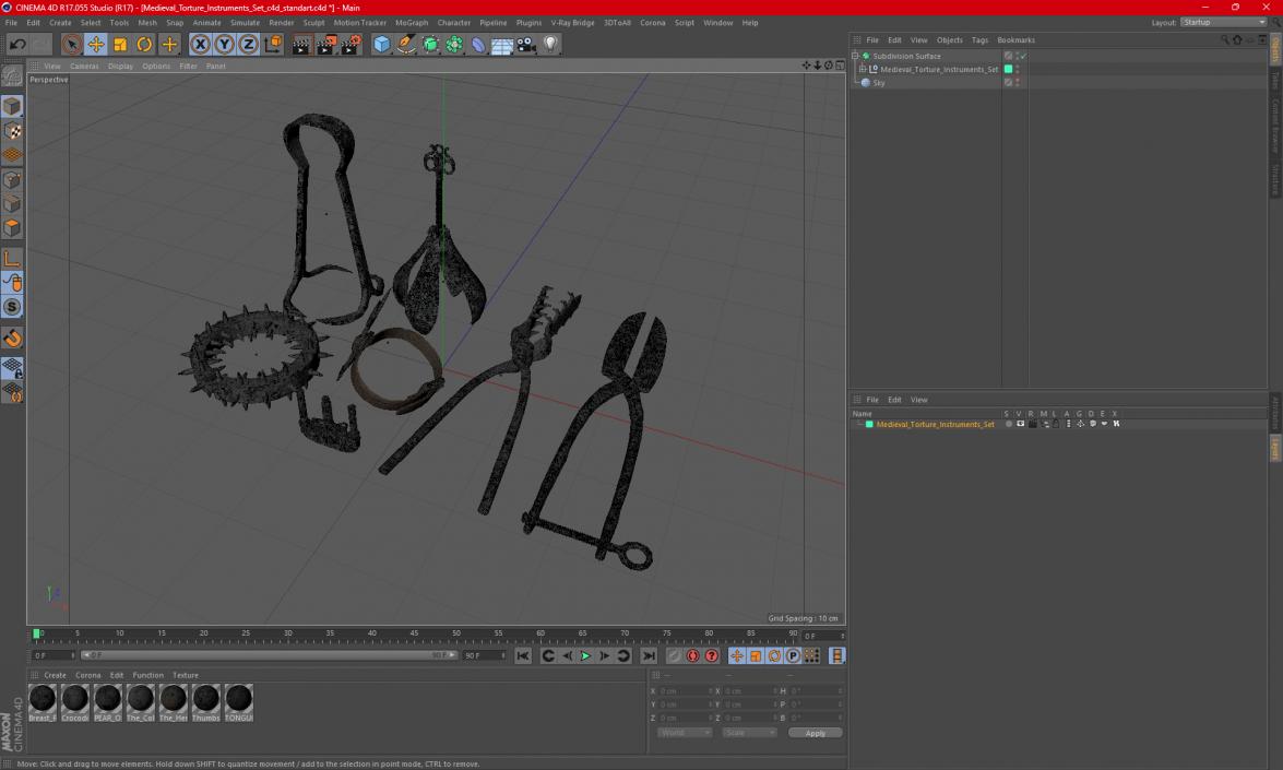 Medieval Torture Instruments Set 3D