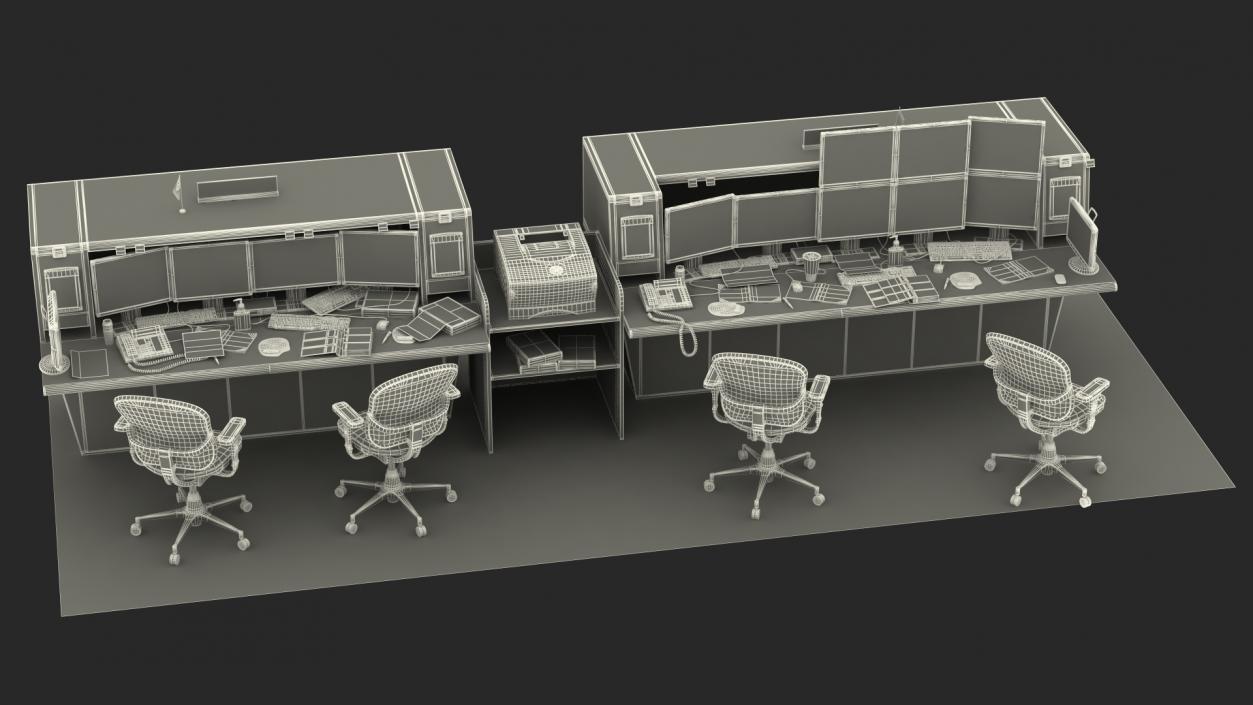 Office Workstation Set 3D