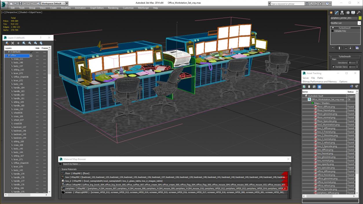 Office Workstation Set 3D